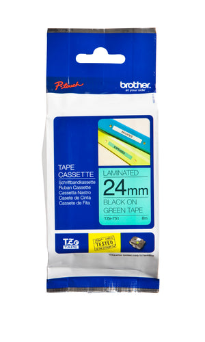 Brother - Labele P-touch TZe-751 estándar 24mm negro sobre verde