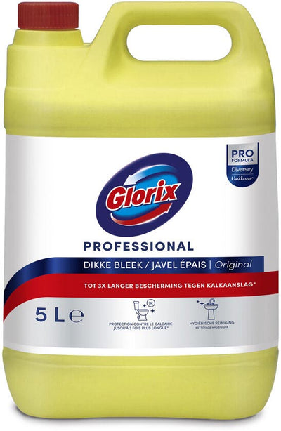 Glorix -  Pro Formula toiletreiniger dikke bleek Original met chloor, fles van 5 l
