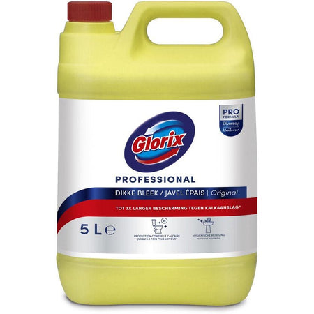 Glorix -  Pro Formula toiletreiniger dikke bleek Original met chloor, fles van 5 l