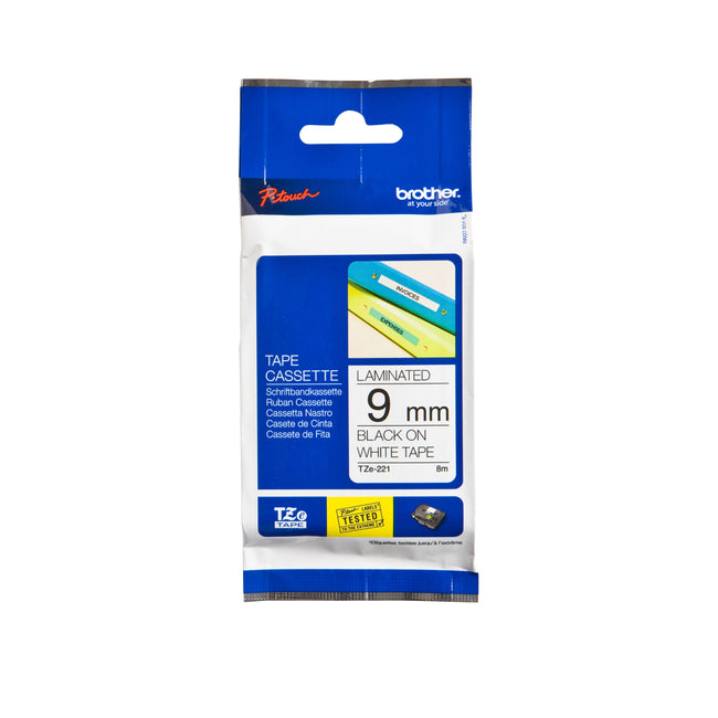 Brother -  Labele P-touch TZe-221 standaard 9mm zwart op wit