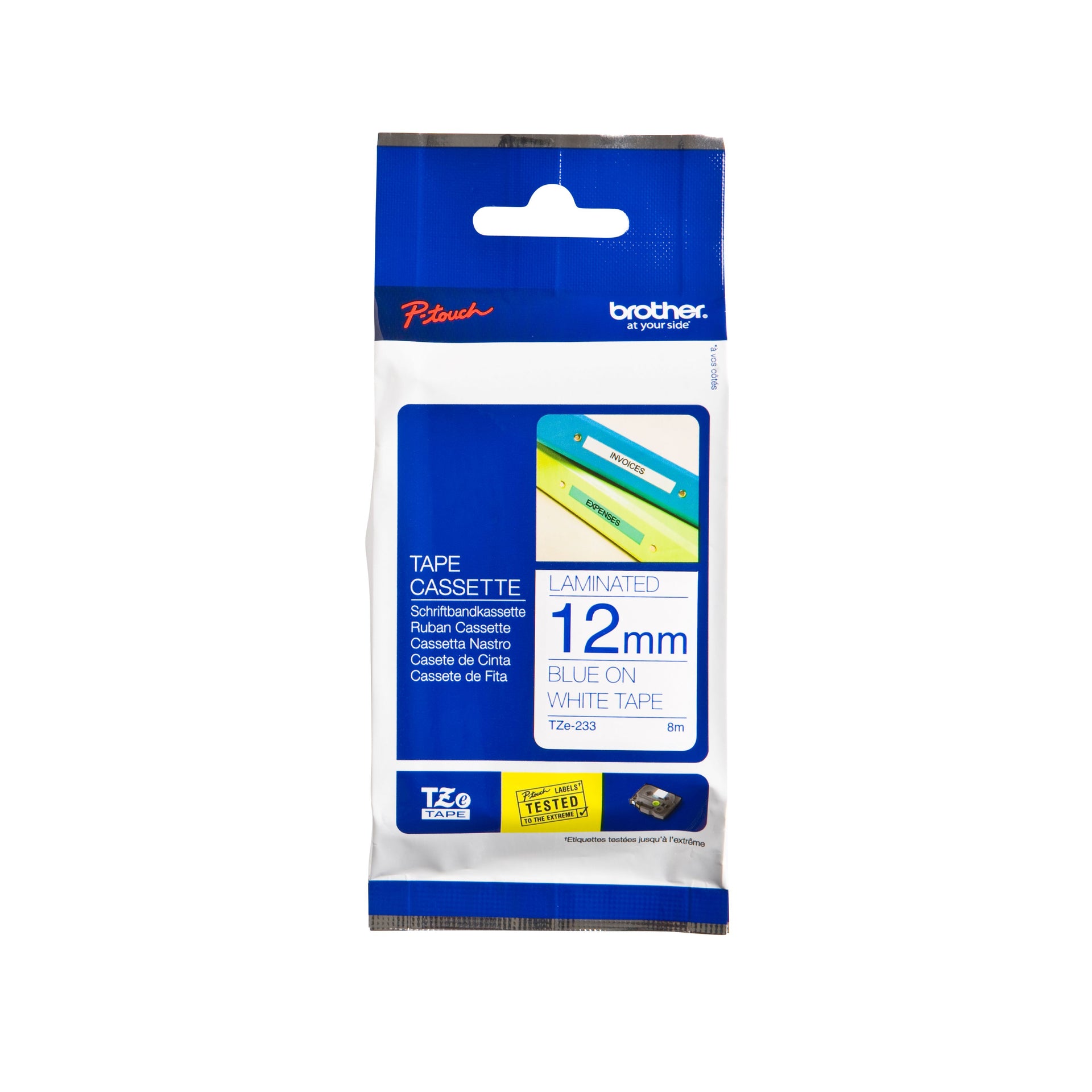 Brother - Labele P-touch TZe-233 standard 12mm blue on white
