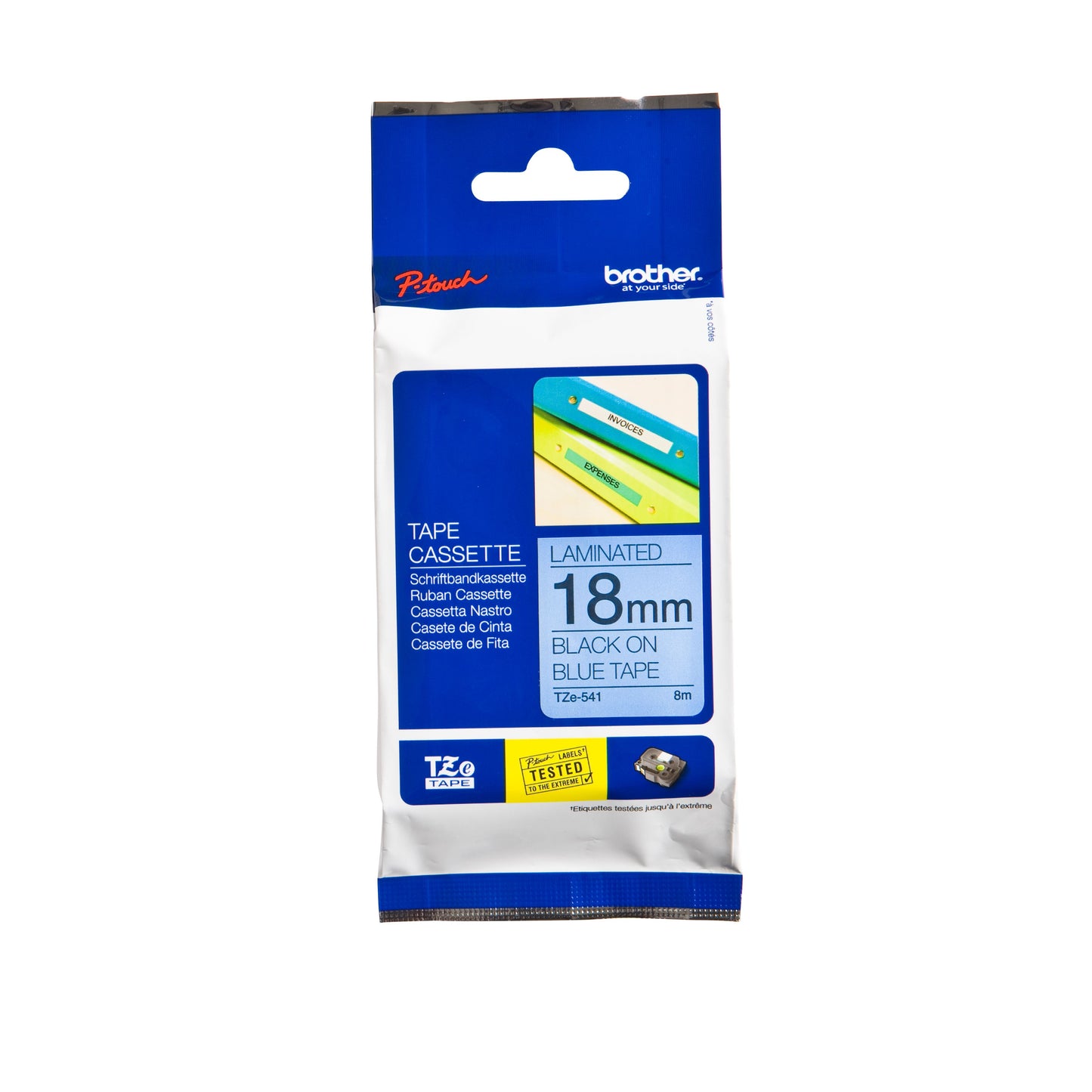 Brother - Labele P-touch TZe-541 standard 18mm black on blue