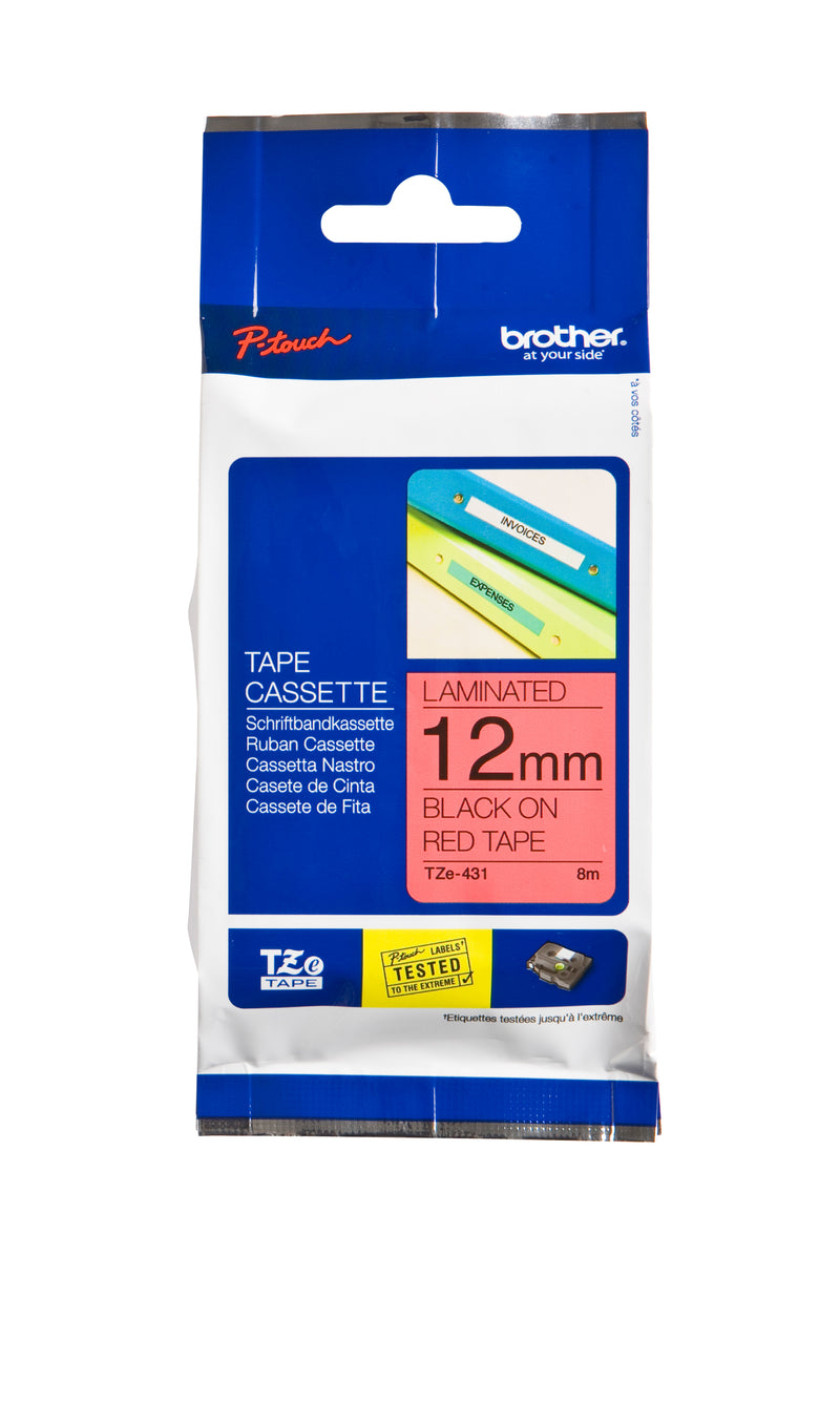 Brother -  TZ-431 labelprinter-e Zwart op rood