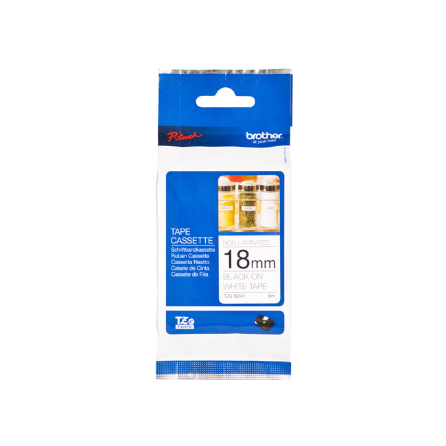 Brother - Labele P-touch TZe-N241 non laminato 18 mm nero su bianco