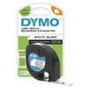 Dymo -  Labele LetraTag plastic 12mm zwart op wit | 10 stuks
