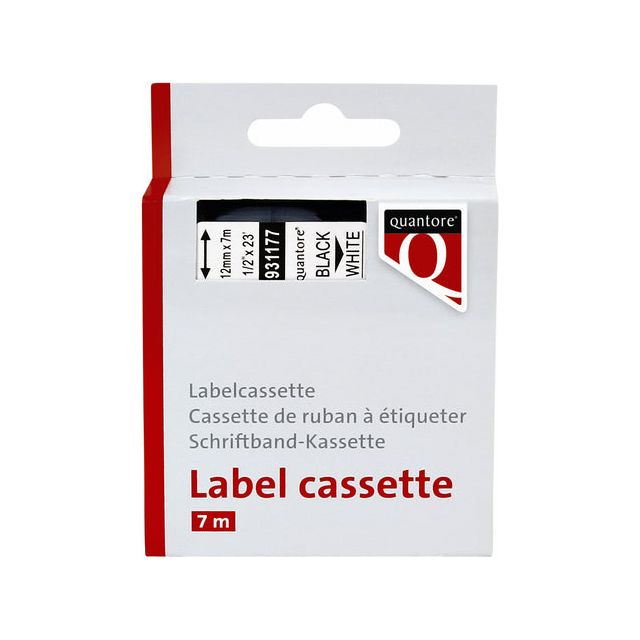 Quantore - Labele 45013 12 mmx7m noir sur blanc