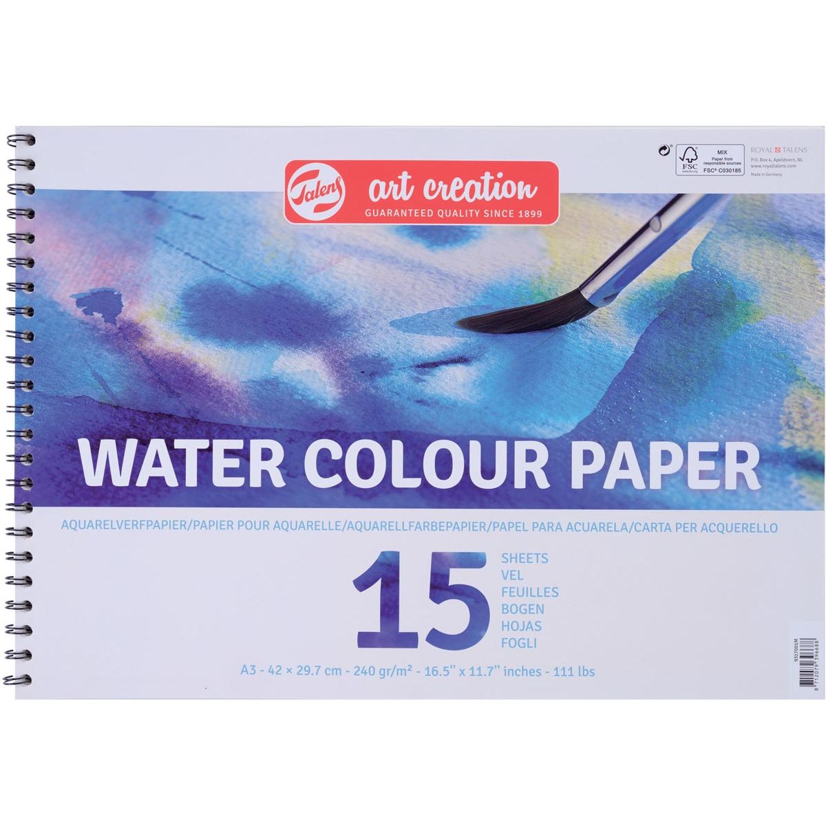 Talens Art Creation -  Art Creation aquarelpapier, 240 g, ft A3, blok van 15 vel