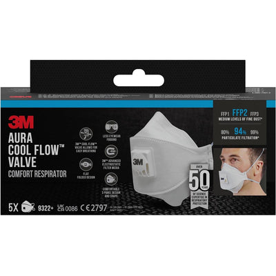 3M - Dust mask 3m aura 9322+ ffp2 valve 5 pcs