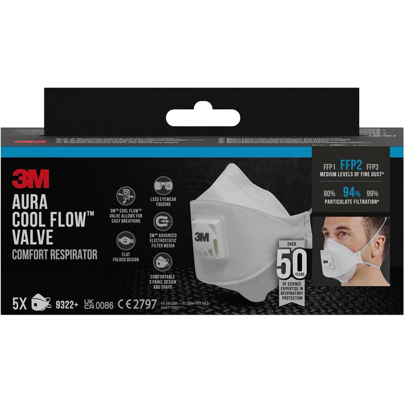 3M - Dust mask 3m aura 9322+ ffp2 valve 5 pcs