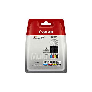 Canon - Inktcartridge canon cli-551 zwart + 3 kleuren | Pak a 4 stuk