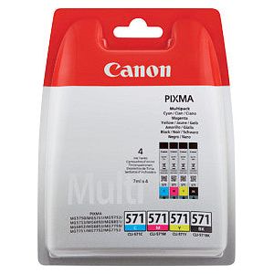 Canon - Inktcartridge canon cli-571 zwart + 3 kleuren | Pak a 4 stuk