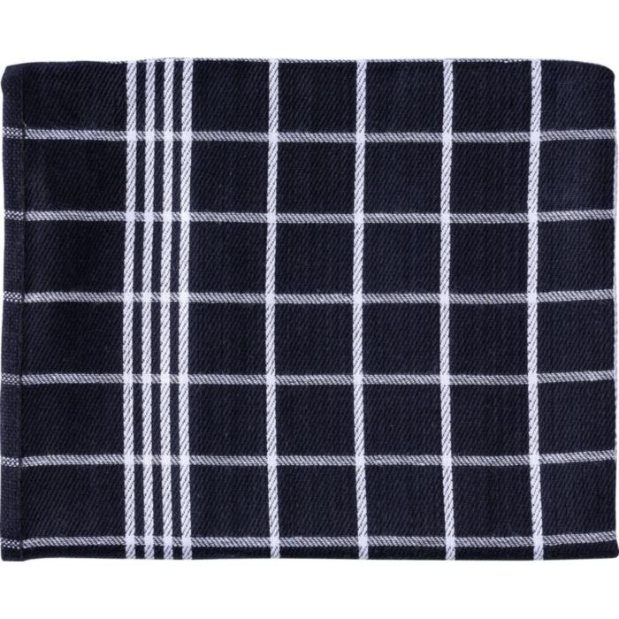 Klika -  Handdoek Christelle, ft 50 x 70 cm, geruit, zwart, pak van 3 stuks