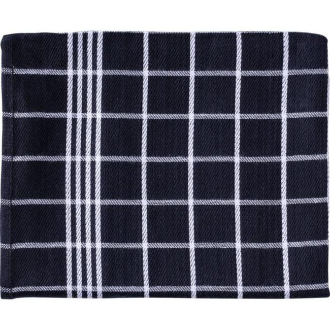 Klika -  Handdoek Christelle, ft 50 x 70 cm, geruit, zwart, pak van 3 stuks