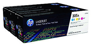 HP - toner 305A, 3 x 2 600 pagina's, OEM CF370AM, 3 kleuren