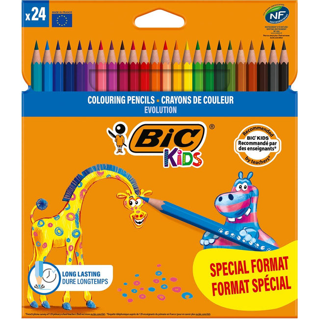 Bic Kids -  Kids kleurpotlood Evolution, blister van 18 + 6 gratis