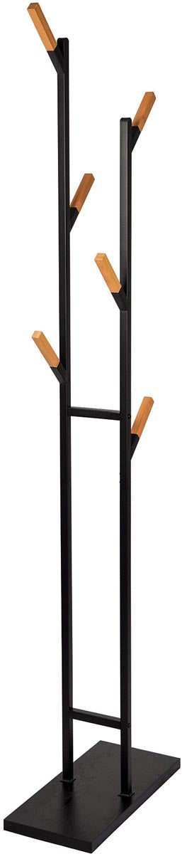 Maul -  kapstok Rima, uit metaal, hoogte 183 cm, 6 afneembare ophanghaken, bruin/zwart