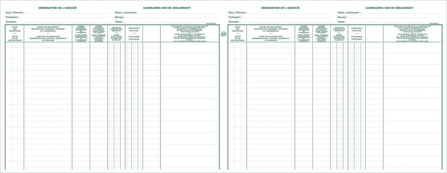 Exacompta - Enregistrer l'actionnaire PIQUR BVBA / SPRL 320X250MM 80VEL GROEN