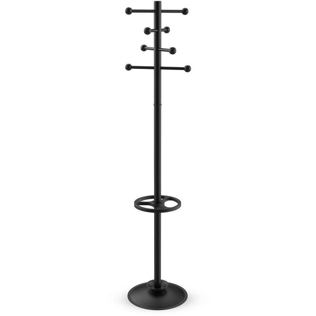 Maul -  kapstok Saphir, uit metaal, hoogte 171 cm, 8 ophanghaken met parapluhouder, zwart RAL9004