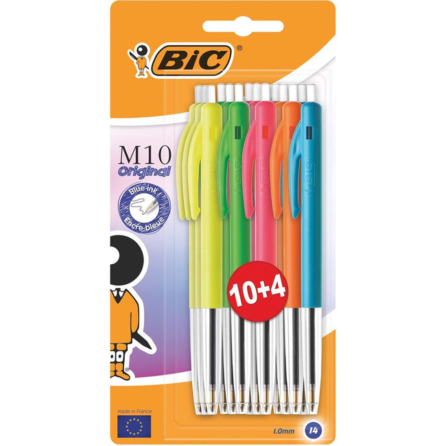 Bic - ballpoint pen M10 Original Ultracolours, blister of 10 + 4 free