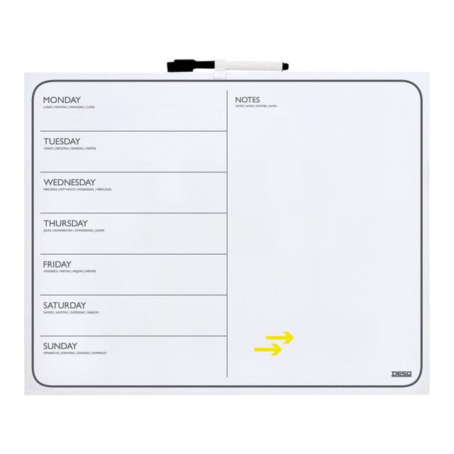 Desq - magnetisch memoboard en weekplanner, ft 40 x 50 cm