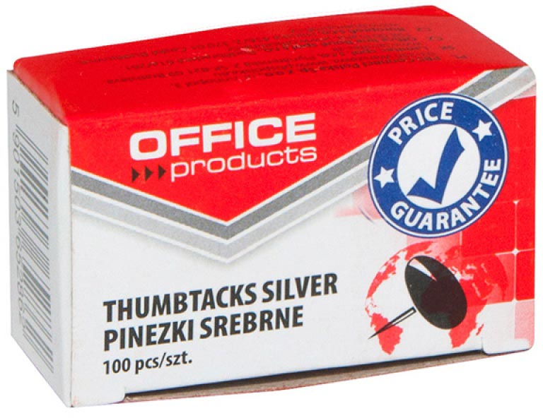 OFFICE products -   punaises Classic, zilver, doos van 100 stuks