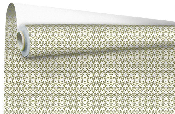 Papel de regalo 50 cm diseño Auténtico blanco/dorado