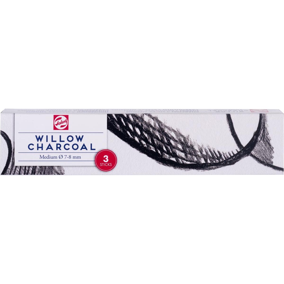 Talens -  houtskool medium, doosje van 3 staafjes