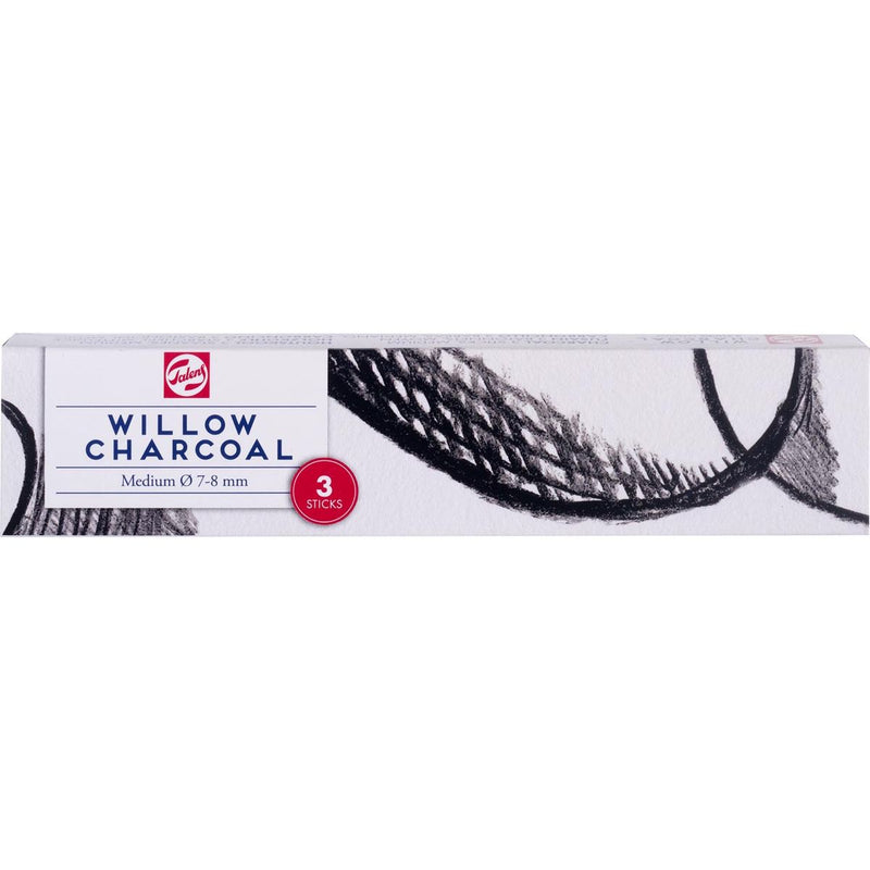 Talens -  houtskool medium, doosje van 3 staafjes