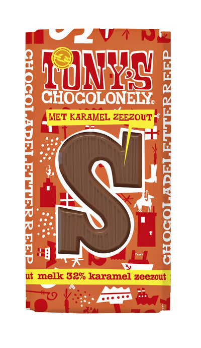 Tony's Chocolonely -  Chocoladeletter tc melk karamel zeezout s