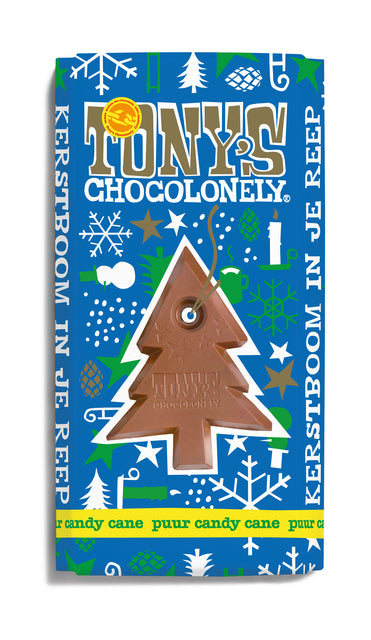 Tony's Chocolonely - Chocolate Pure Mint Candy Cane | 1 pièce | 15 pièces