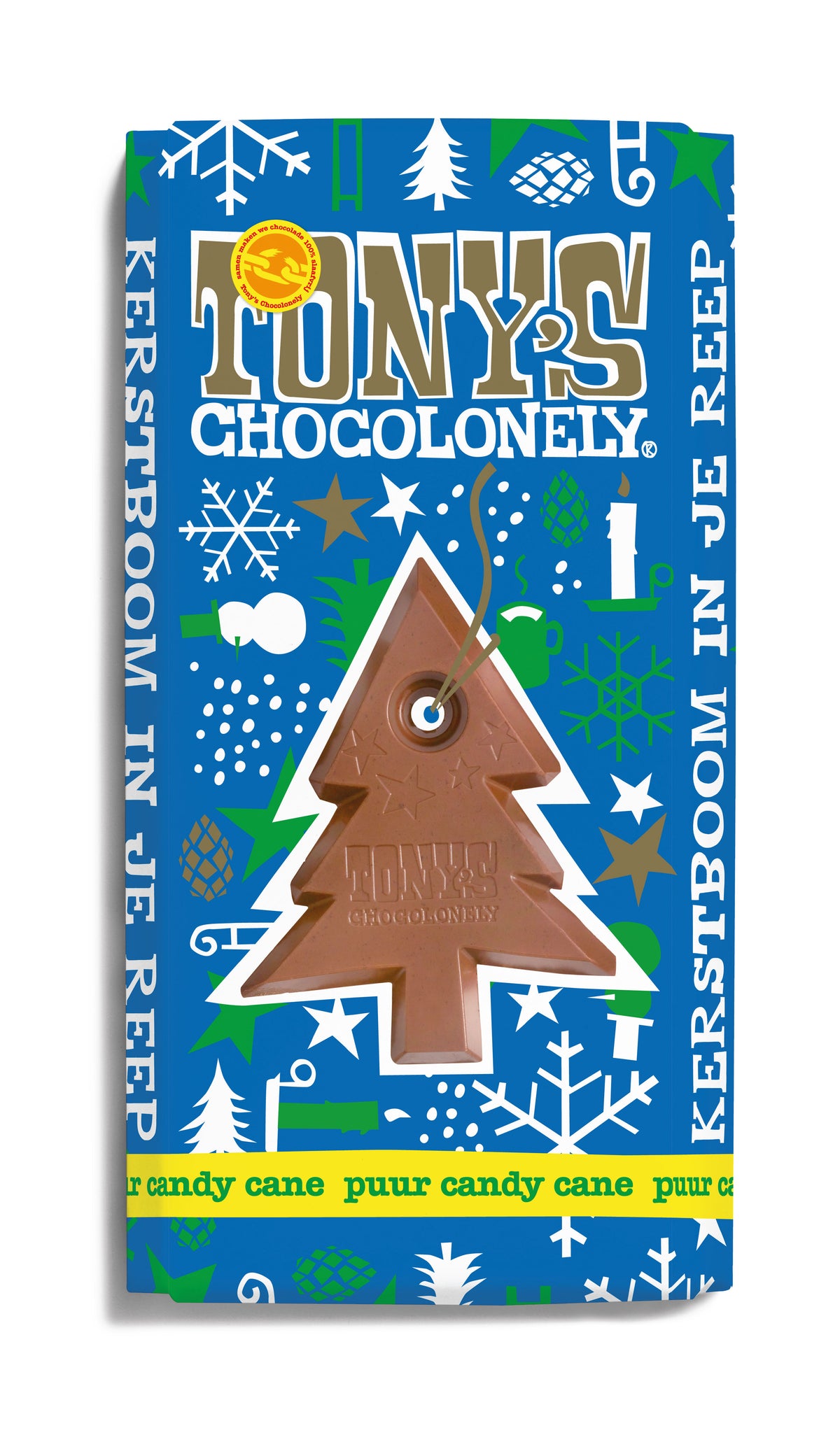 Tony's Chocolonely -  Chocolade puur mint candy cane