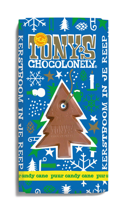 Tony's Chocolonely -  Chocolade puur mint candy cane