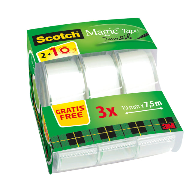 Scotch - Nastro adesivo magic 810 19mmx7,5m opaco 2+1 disp