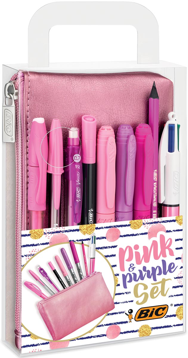 Bic - Juego de escritura Rosa Morado 8 piezas