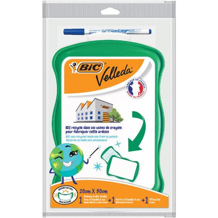Velleda - Pizarra blanca 21x31cm incluye rotulador y borrador reciclado