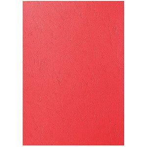 GBC - Voorblad gbc a4 karton lederlook 250gr rood | Pak a 100 stuk