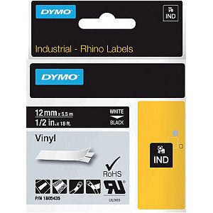 Dymo - Labele dymo rhino industrieel vinyl 12mm zwart | 1 stuk