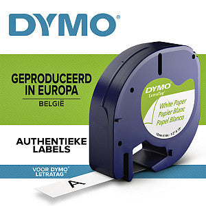 Dymo - LetraTAG e 12 mm, papier wit