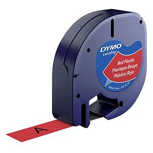 Dymo - Etikett Dymo letratag Plastik 12mm rot | 1 Stück
