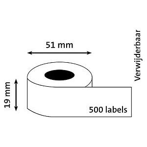 Dymo - Etiket dymo labelwriter multifunctioneel 19x51 wit | Rol a 500 stuk