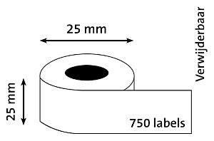 Dymo - etiketten LabelWriter ft 25 x 25 mm, wit, 750 etiketten