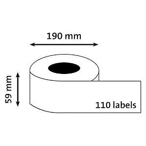 Dymo - Etikett 99019 LabelWriter 59x190mm Ordner Wide 110Piece | 6 Stücke