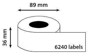 Dymo - Pack de valeur: étiquettes Labelter FT 89 x 36 mm, blanc, boîte de 24 x 260 étiquettes