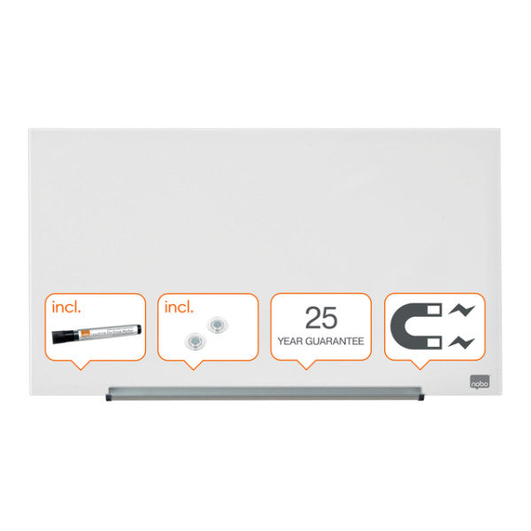 Glassboard Nobo Impression Pro 680x380mm blanc brillant