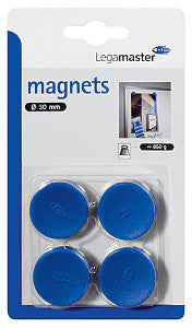 Legamaster - Magneet 30mm 850gr blauw 4 stuks