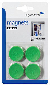 Legamaster - Magneet 30mm 850gr groen 4 stuks