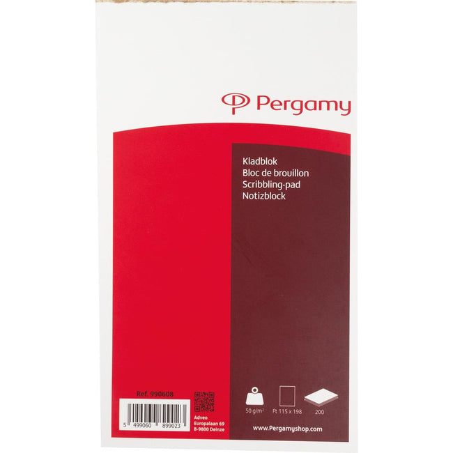 Pergamy - notepad, ft 11.5 x 19.8 cm, 200 sheets, plain