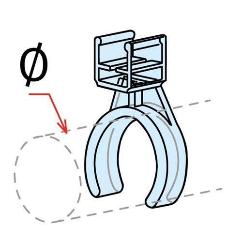 Klika - Tube clamp transp for round tube 28-32mm