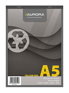 Aurora - Écriture recycler Notablok Yellow A5 doublé