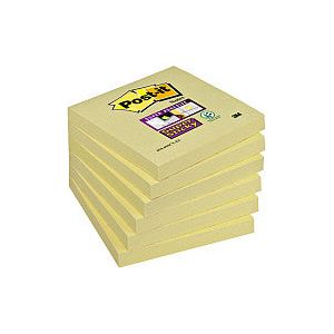 Post-it-MemoBlok 3M Post-It 654 76x76 Super Sticky Yellow | Außenschachtel ein 6 Stück